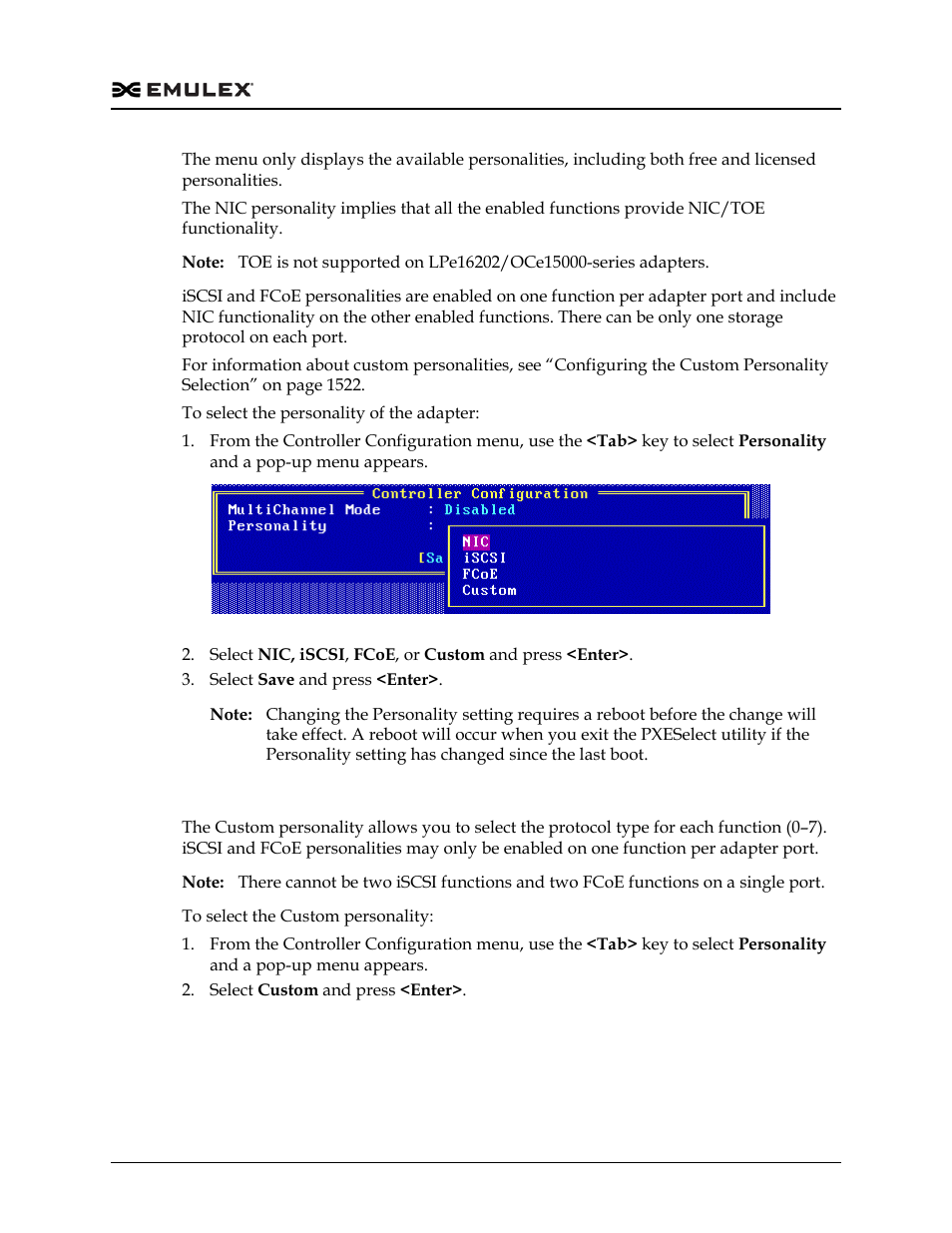 Configuring the custom personality selection, Figure 2-5 | Dell Emulex Family of Adapters User Manual | Page 1522 / 1815
