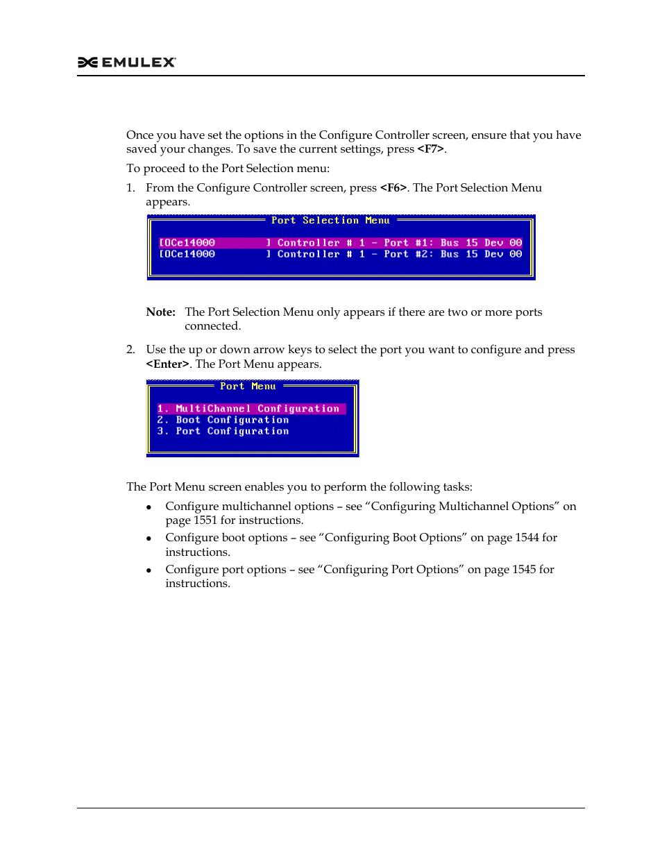Selecting a port, Figure 3-13, Figure 3-14 | Dell Emulex Family of Adapters User Manual | Page 1550 / 1815