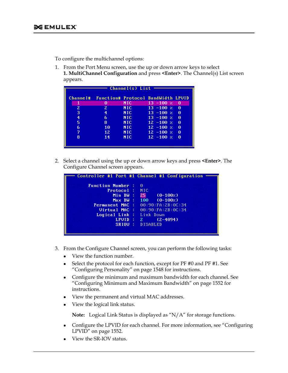 Configuring multichannel options, Figure 3-15, Figure 3-16 | Ee “configuring multichannel options” on | Dell Emulex Family of Adapters User Manual | Page 1551 / 1815