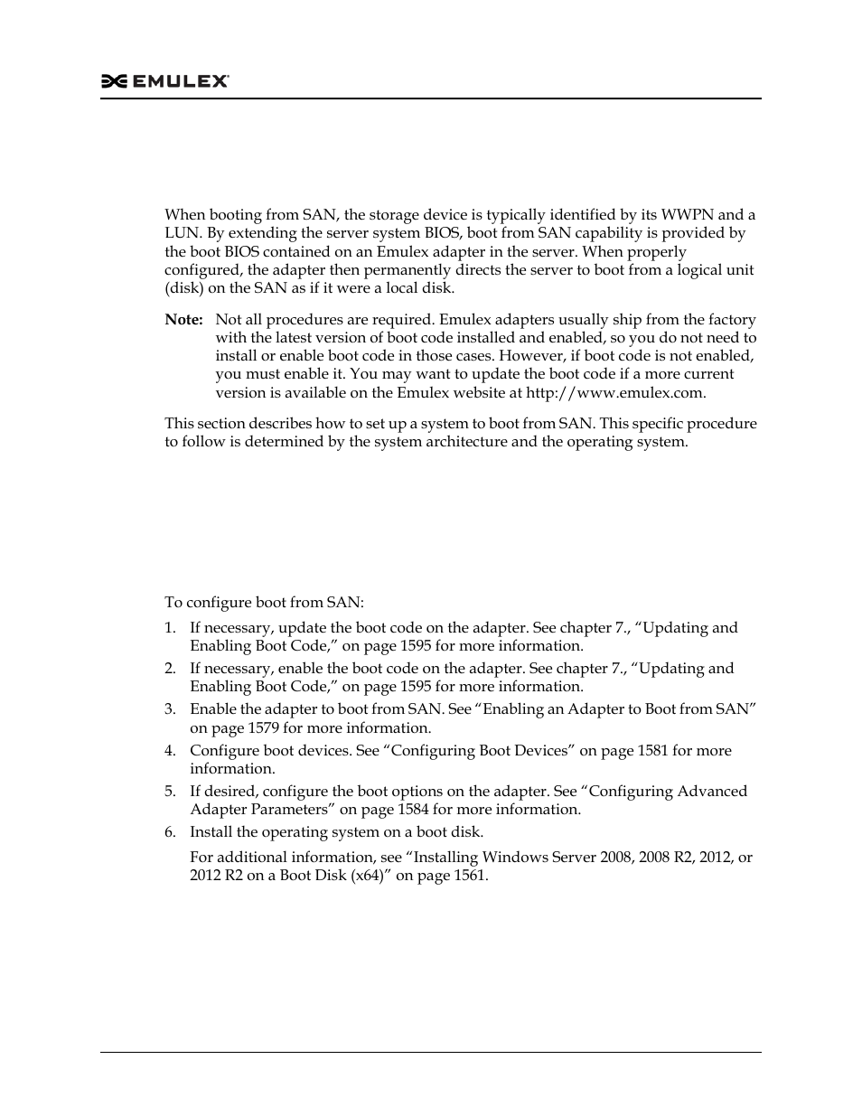 Configuring boot from san for the fcoe protocol, Configuring boot from san on windows (x64), Configuring boot from san for the fcoe protocol 8 | Chapter 4., “configuring boot from | Dell Emulex Family of Adapters User Manual | Page 1558 / 1815