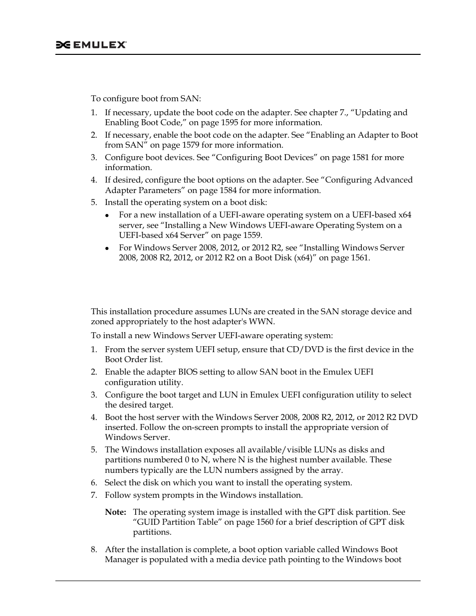 Configuring boot from san on windows (uefi) | Dell Emulex Family of Adapters User Manual | Page 1559 / 1815