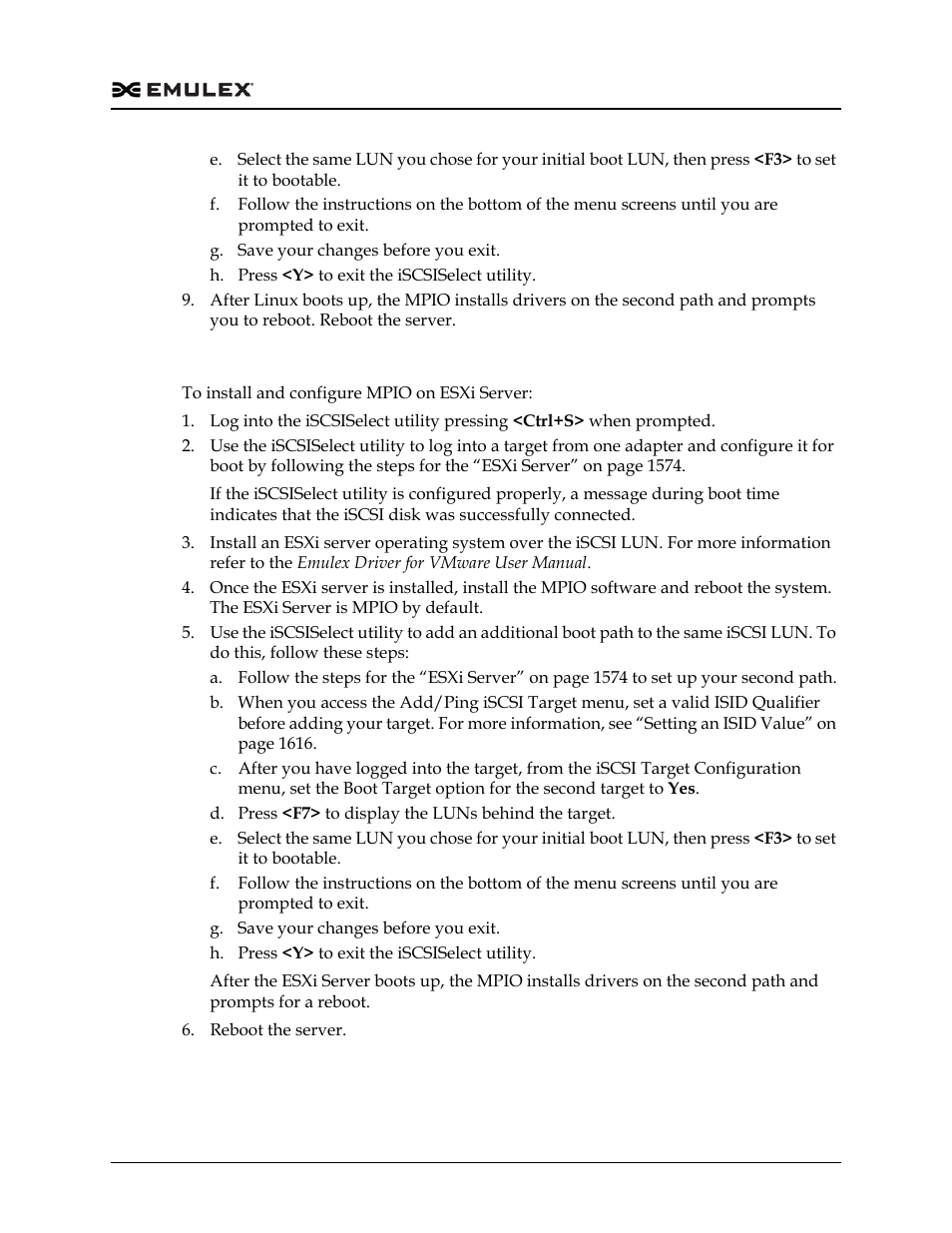 Esxi 5.0, 5.1, or 5.5 server | Dell Emulex Family of Adapters User Manual | Page 1577 / 1815