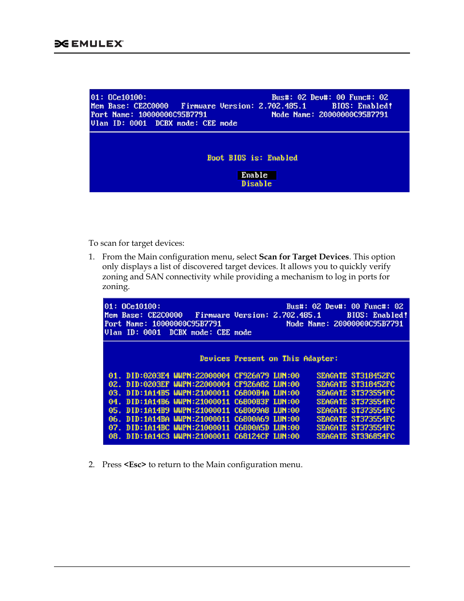 Scanning for target devices, Scanning for target devices 0, Figure 6-3 | Figure 6-4 | Dell Emulex Family of Adapters User Manual | Page 1580 / 1815