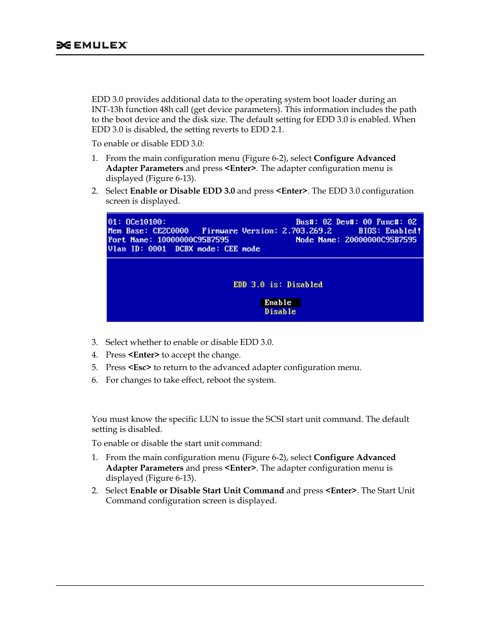 Enabling or disabling edd 3.0, Enabling or disabling the start unit command, Figure 6-18 | Dell Emulex Family of Adapters User Manual | Page 1590 / 1815