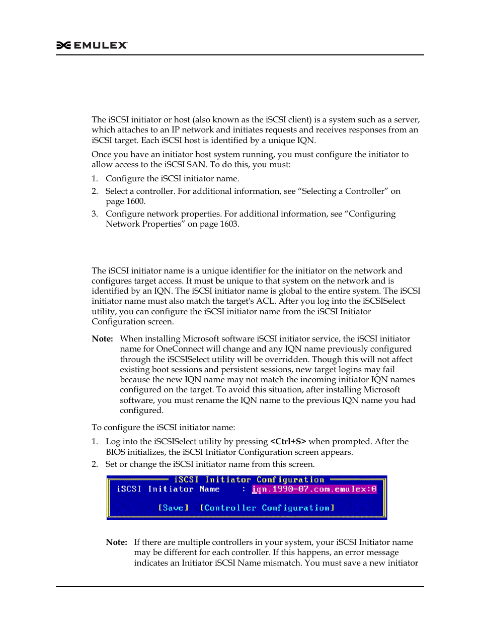 Configuring the iscsi initiator name, Configuring the iscsi initiator name 9, Figure 9-1 | Chapter 9., “configuring and managing the iscsi | Dell Emulex Family of Adapters User Manual | Page 1599 / 1815