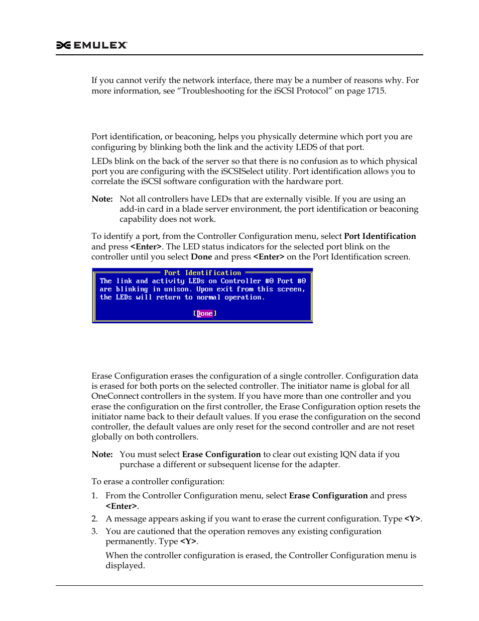 Identifying a port, Erasing the current configuration, Figure 9-17 | Dell Emulex Family of Adapters User Manual | Page 1609 / 1815