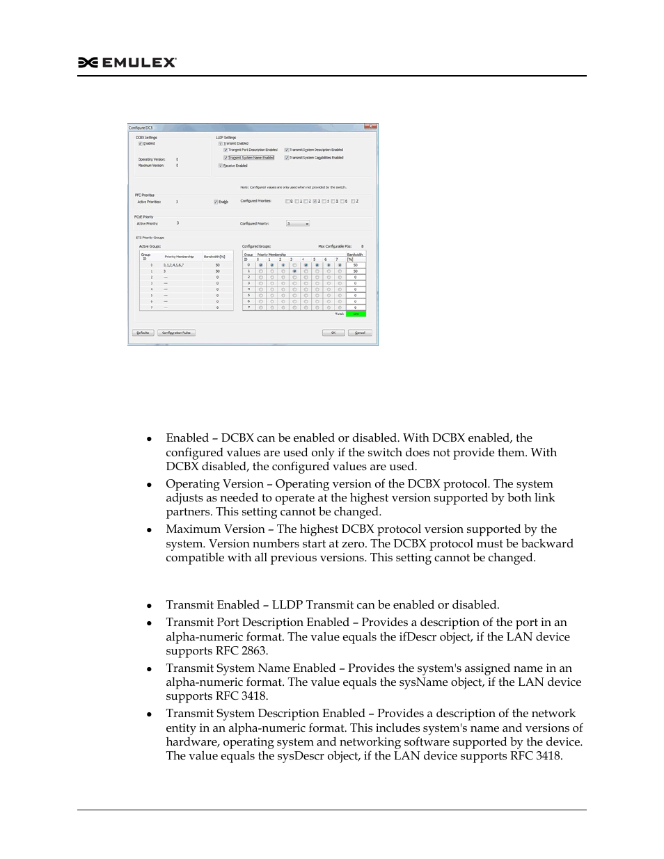 Configure dcb dialog box field definitions, Figure 8-33 | Dell Emulex Family of Adapters User Manual | Page 161 / 1815