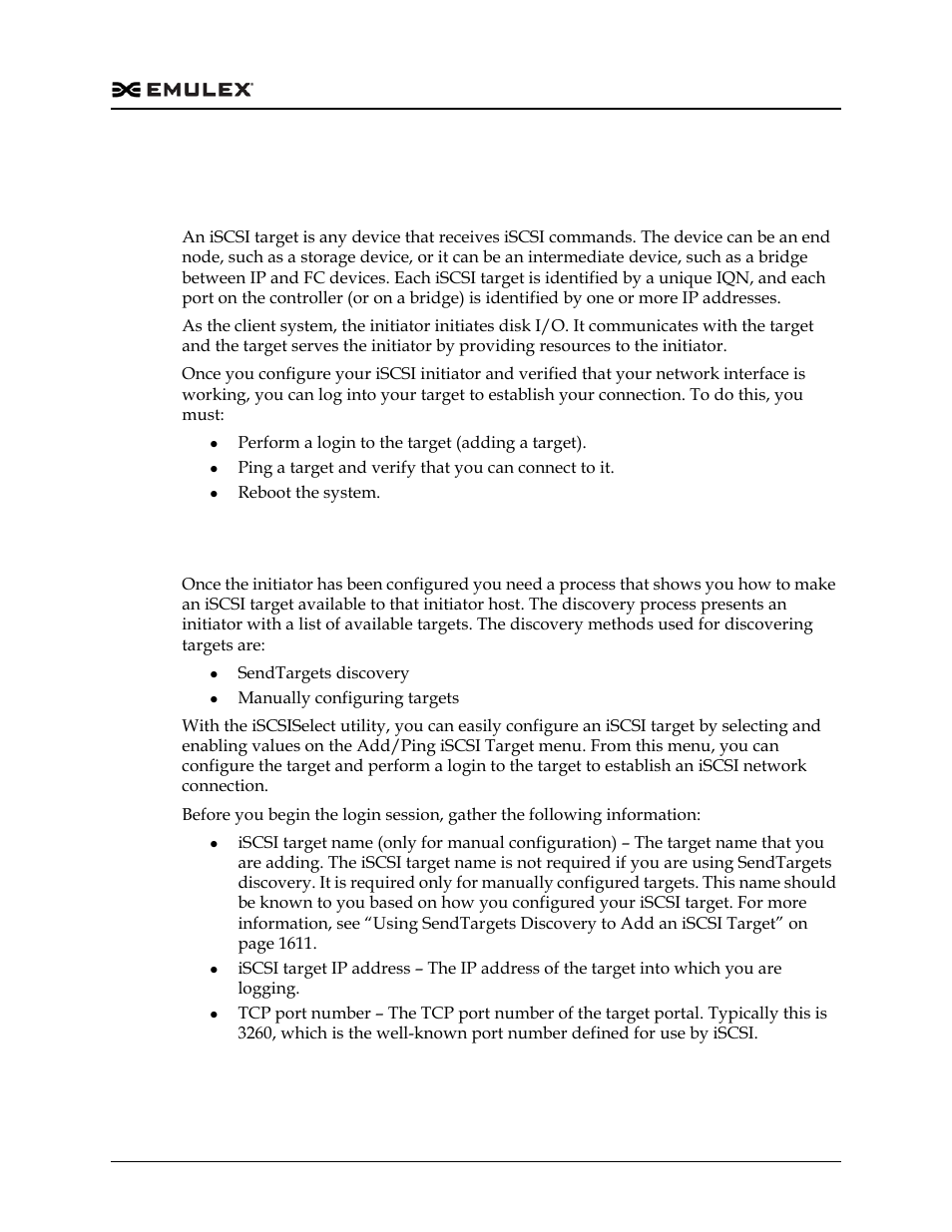Adding iscsi targets, Adding iscsi targets 0, Ee chapter 10 | D chapter 10., “configuring, Chapter 10., “configuring and managing iscsi | Dell Emulex Family of Adapters User Manual | Page 1610 / 1815