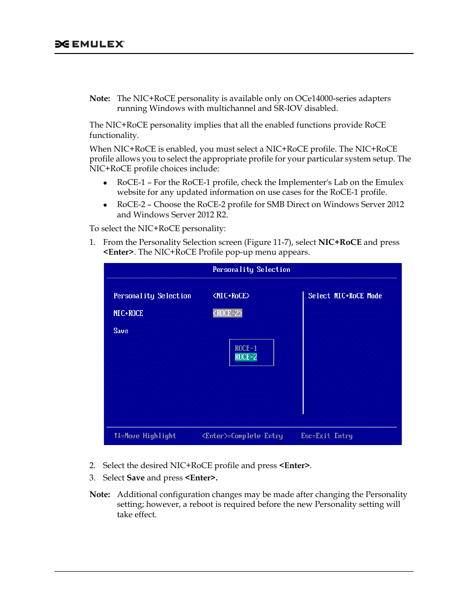 Selecting the nic+roce personality, Figure 11-8 | Dell Emulex Family of Adapters User Manual | Page 1638 / 1815