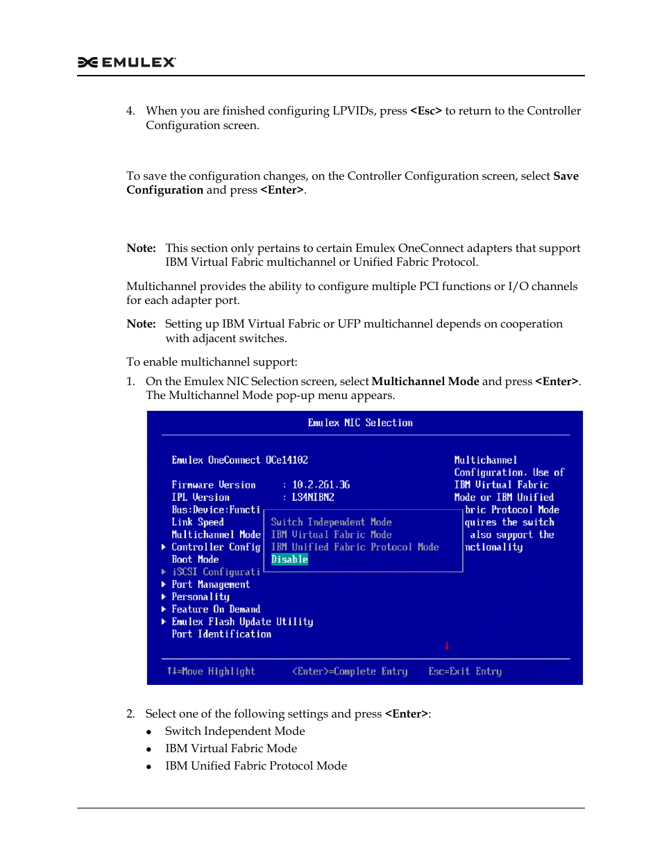 Saving the configuration, Configuring multichannel for ibm adapters, Figure 11-18 | Otocol mode, refer to “configuring | Dell Emulex Family of Adapters User Manual | Page 1649 / 1815
