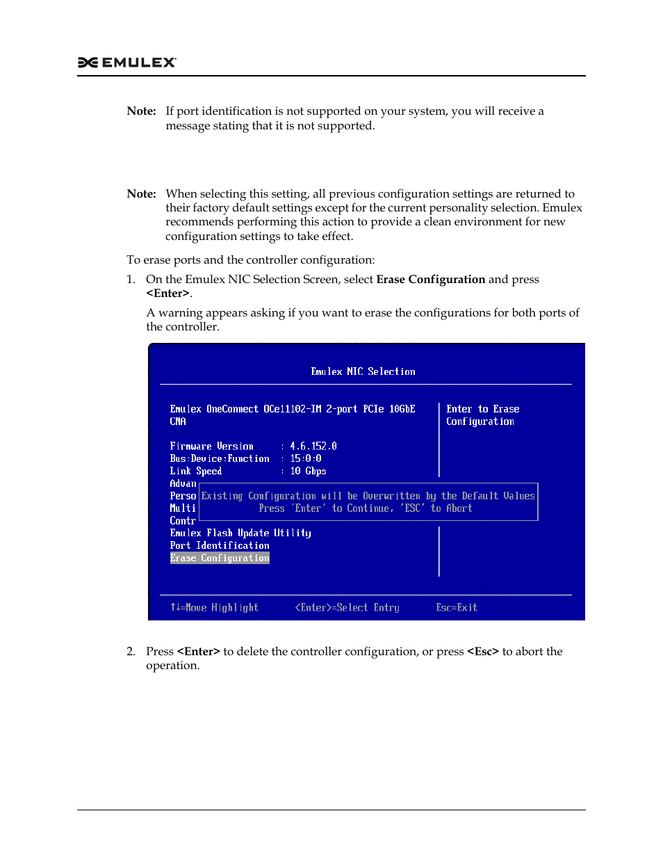Erasing ports and controller configuration, Erasing ports and controller configuration 0, Figure 11-29 | Erasing ports and | Dell Emulex Family of Adapters User Manual | Page 1660 / 1815