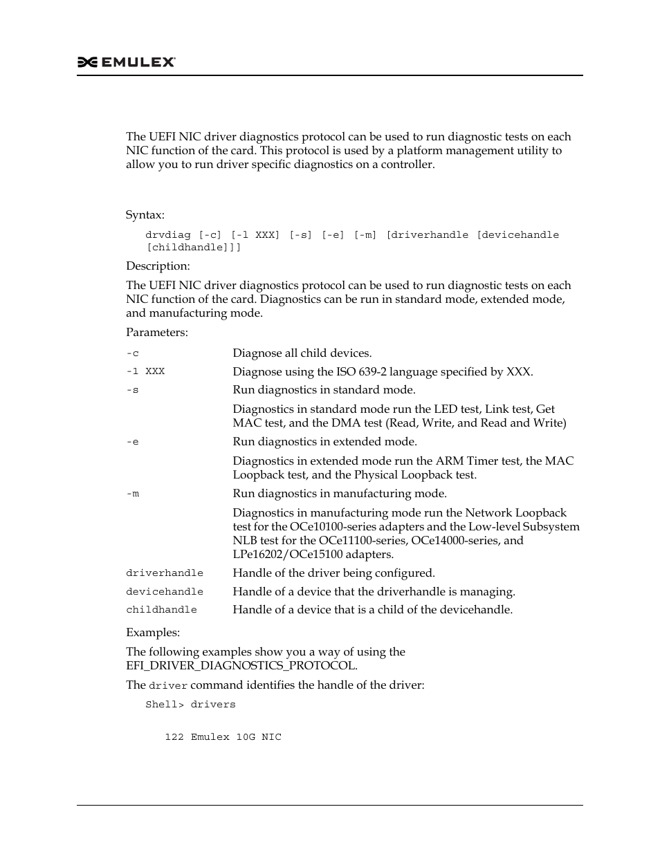 Uefi nic diagnostics, Efi_driver_diagnostics_protocol | Dell Emulex Family of Adapters User Manual | Page 1661 / 1815
