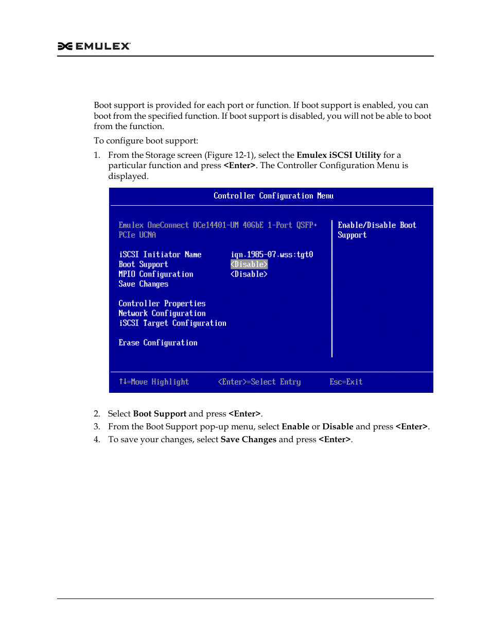Configuring boot support, Configuring boot support 7, Figure 12-4 | Dell Emulex Family of Adapters User Manual | Page 1667 / 1815