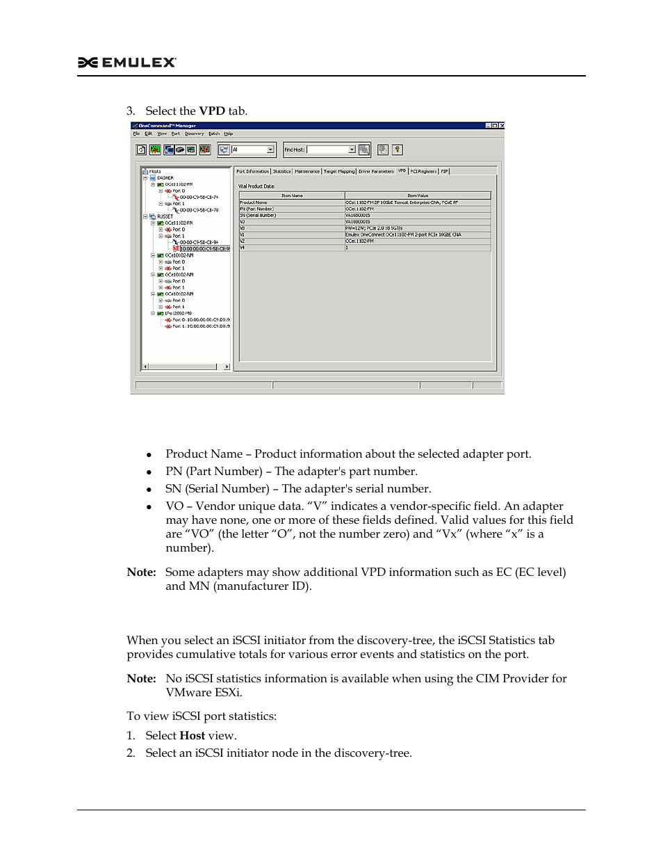 Vpd table definitions, Viewing iscsi statistics, Figure 8-37 | Dell Emulex Family of Adapters User Manual | Page 168 / 1815