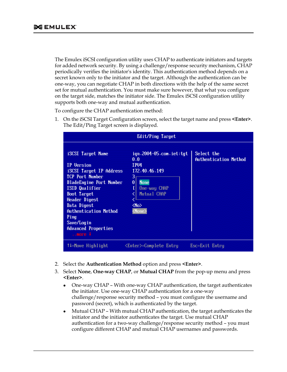 Selecting an authentication method, Figure 12-17, Selecting an authentication method” on | Dell Emulex Family of Adapters User Manual | Page 1682 / 1815