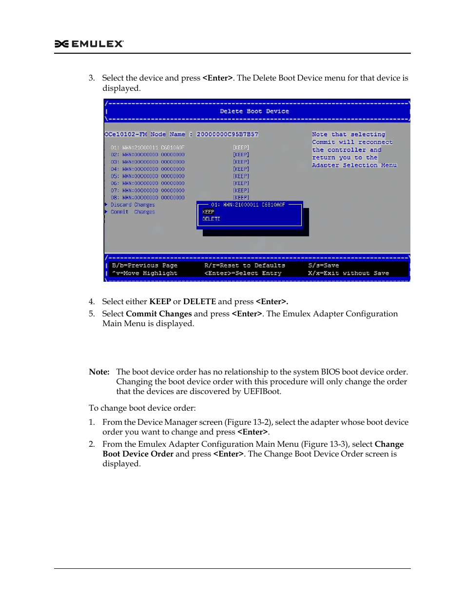 Changing boot device order, Changing boot device order 1, Figure 13-9 | Dell Emulex Family of Adapters User Manual | Page 1701 / 1815