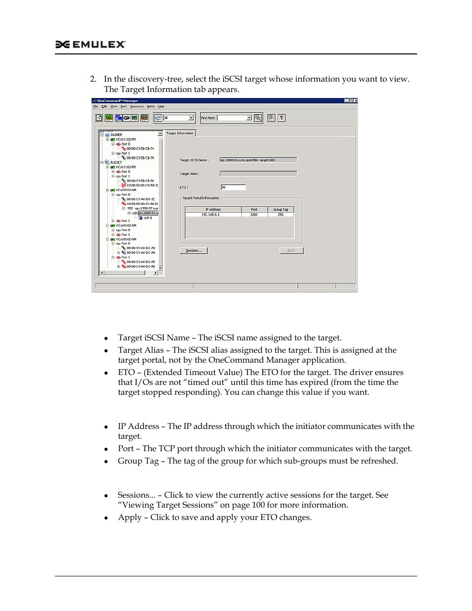 Target information field definitions, Figure 8-39 | Dell Emulex Family of Adapters User Manual | Page 171 / 1815