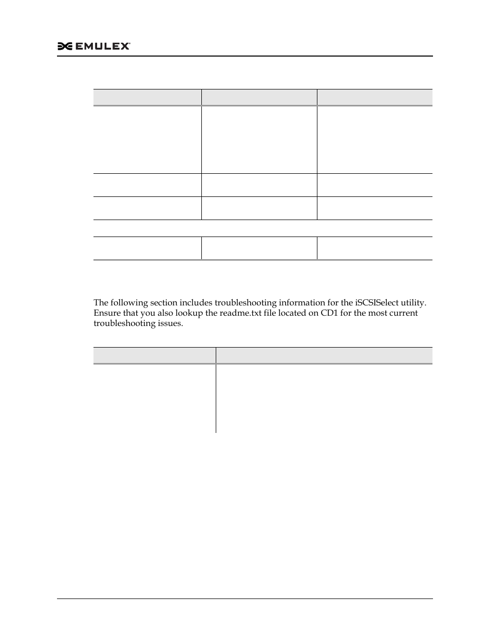 Troubleshooting for the iscsi protocol, Troubleshooting for the iscsi protocol 5, Table 14-2 | Information, see “troubleshooting for the, Ation see “troubleshooting for the iscsi | Dell Emulex Family of Adapters User Manual | Page 1715 / 1815