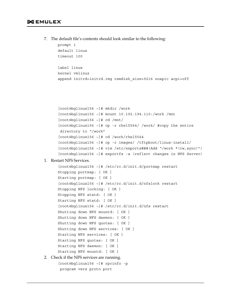 Pxe server, Nfs server configuration script | Dell Emulex Family of Adapters User Manual | Page 1722 / 1815