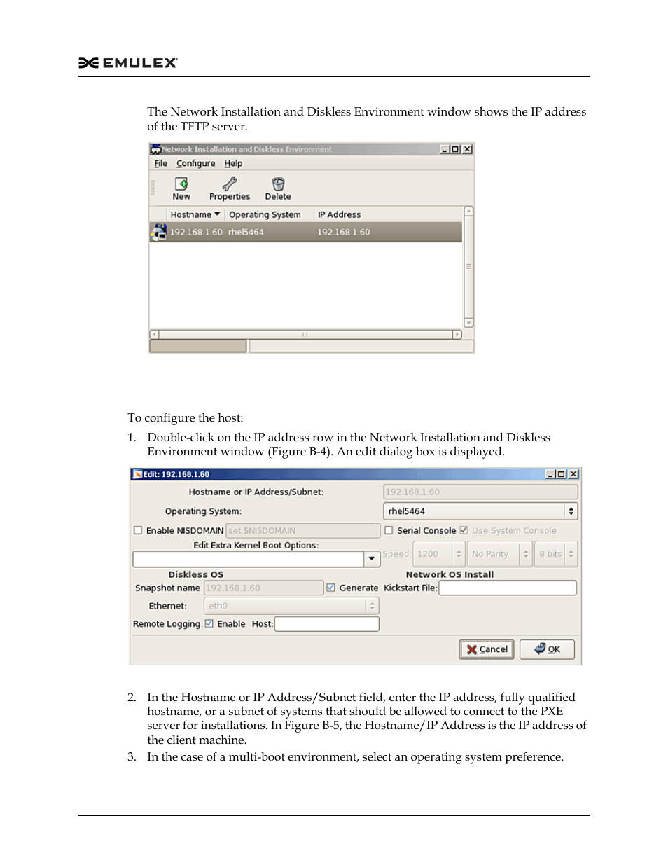 Configuring the host, Figure b-4, Figure b-5 | Dell Emulex Family of Adapters User Manual | Page 1727 / 1815