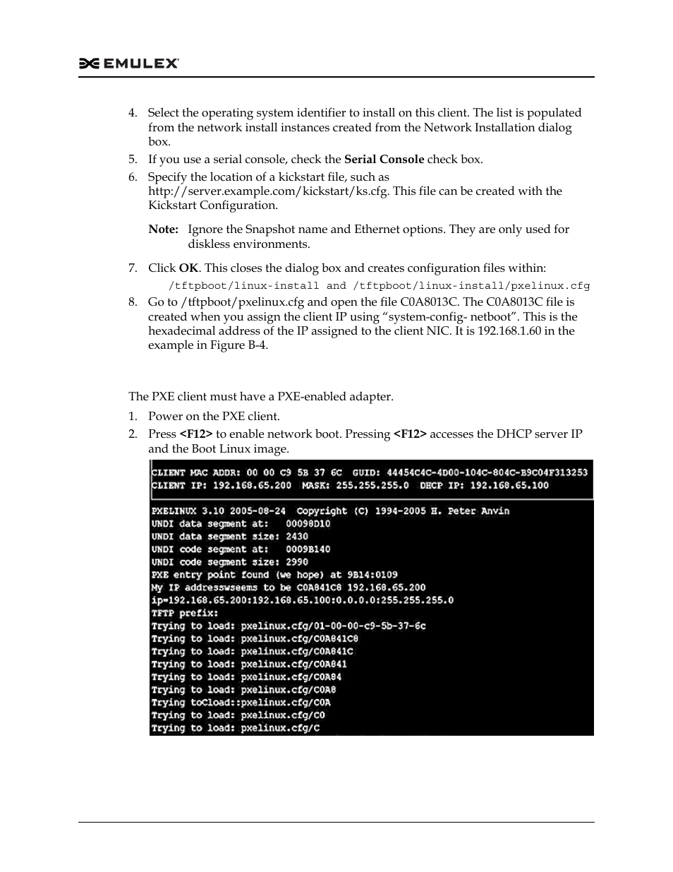 Enabling the pxe client with a pxe-enabled adapter, Figure b-6 | Dell Emulex Family of Adapters User Manual | Page 1728 / 1815