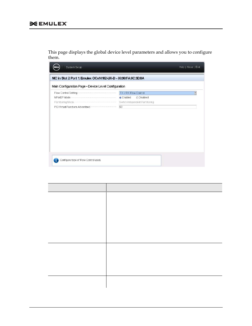 Figure f-13, Table f-12, Device level configuration page | Dell Emulex Family of Adapters User Manual | Page 1779 / 1815