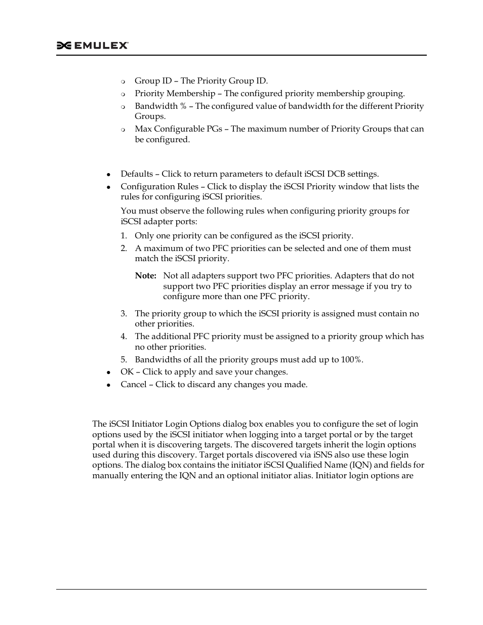 Configuring iscsi port initiator login options | Dell Emulex Family of Adapters User Manual | Page 178 / 1815