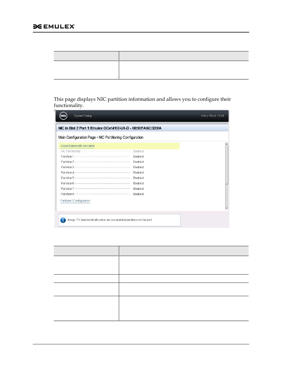 Figure f-14, Table f-13, Nic partitioning configuration page | Dell Emulex Family of Adapters User Manual | Page 1780 / 1815