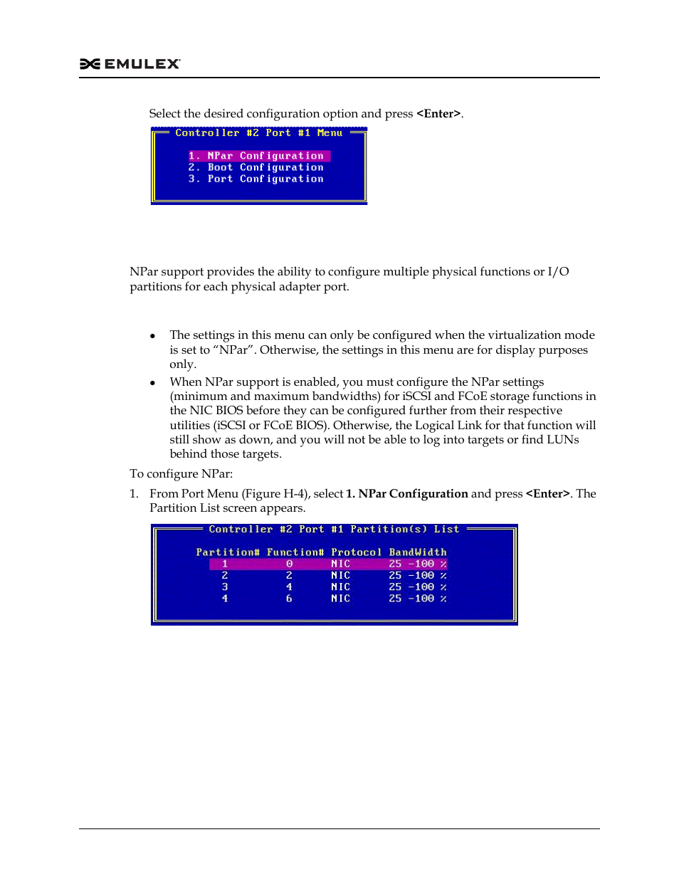 Configuring npar, Figure h-4, Figure h-5 | E “configuring npar” on | Dell Emulex Family of Adapters User Manual | Page 1794 / 1815