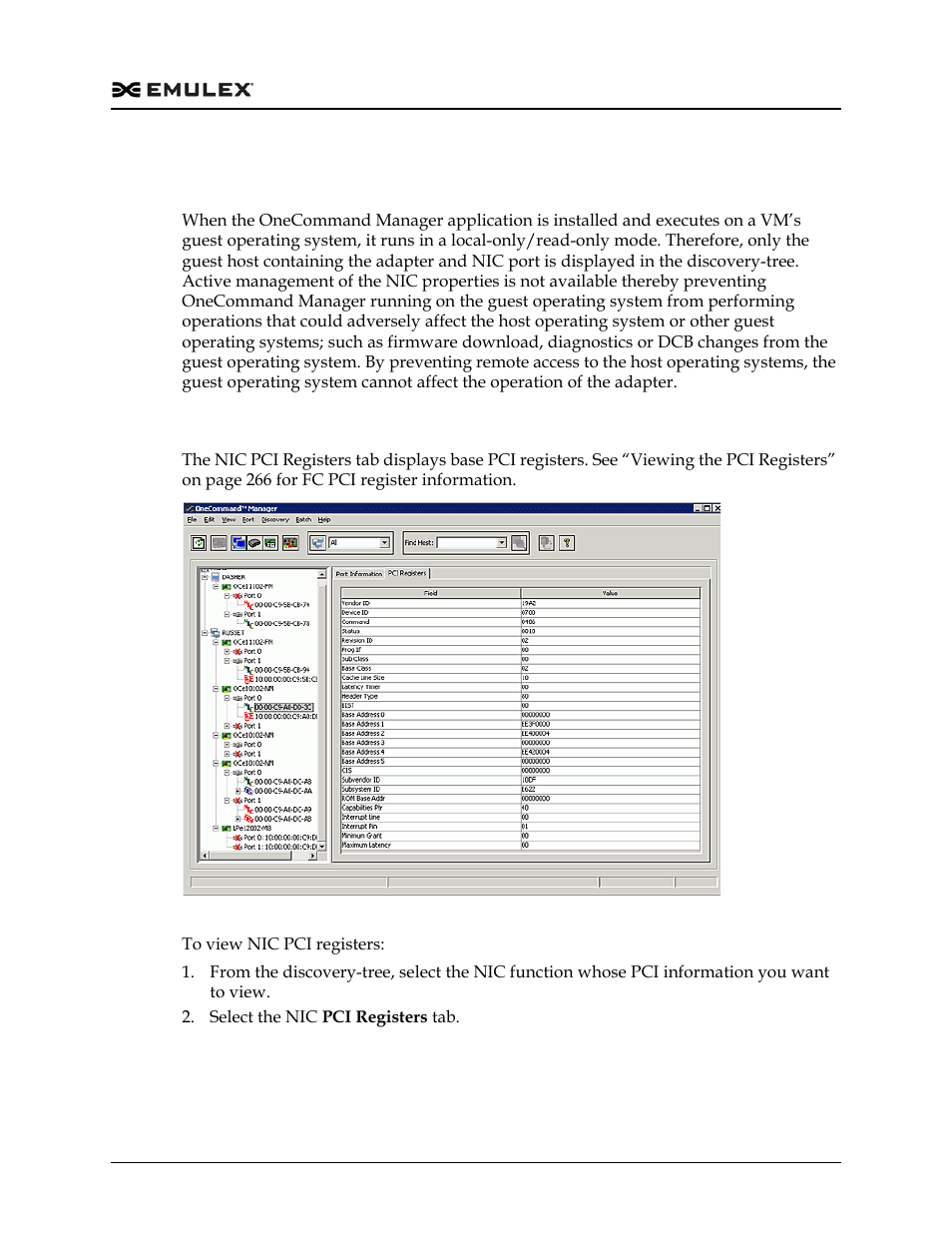 Viewing nic pci registers, Figure 8-54 | Dell Emulex Family of Adapters User Manual | Page 194 / 1815