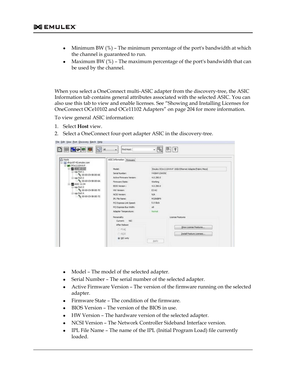 Viewing asic information, Asic information field definitions, Figure 8-59 | Dell Emulex Family of Adapters User Manual | Page 202 / 1815