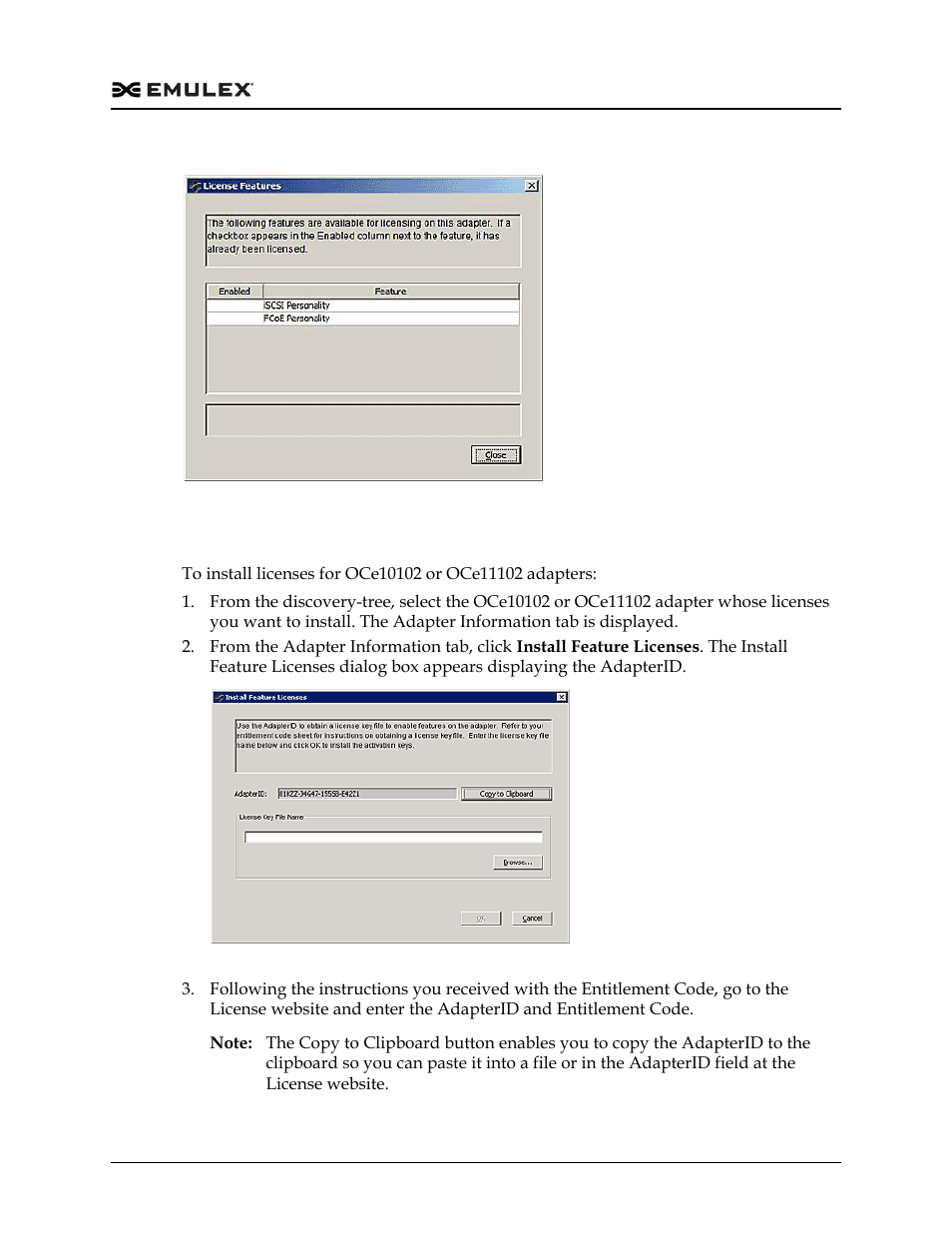 Installing licenses, Figure 8-62, Figure 8-63 | Dell Emulex Family of Adapters User Manual | Page 206 / 1815