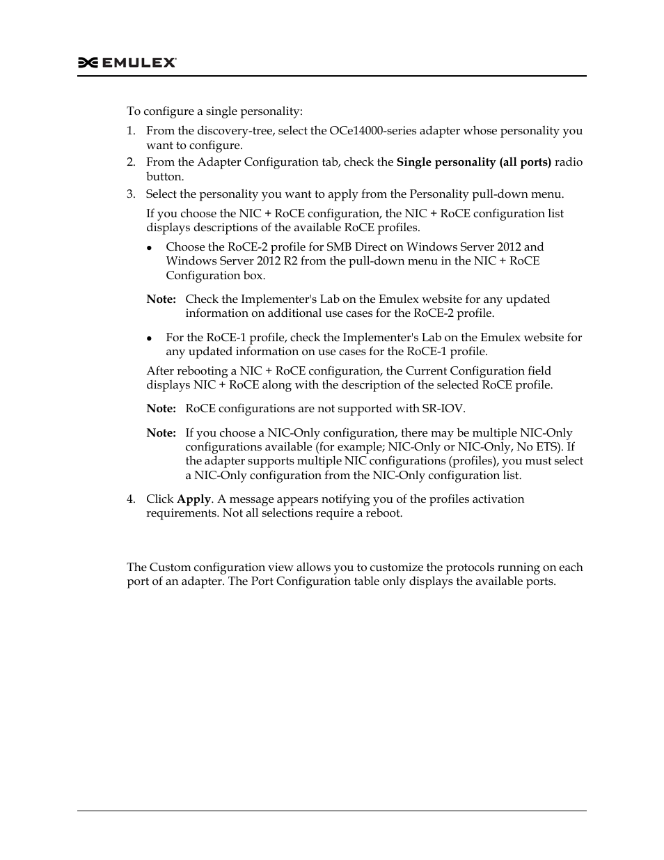 Custom configurations | Dell Emulex Family of Adapters User Manual | Page 218 / 1815