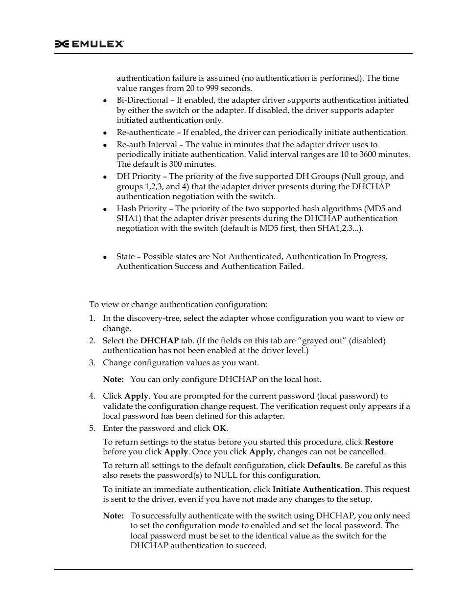 Changing authentication configuration | Dell Emulex Family of Adapters User Manual | Page 247 / 1815