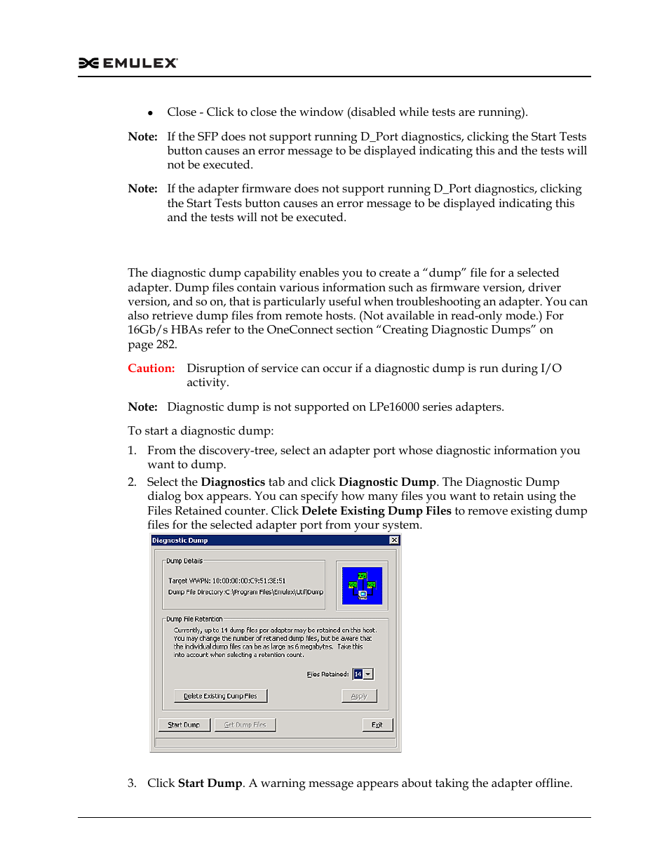 Creating diagnostic dumps, Figure 13-6 | Dell Emulex Family of Adapters User Manual | Page 270 / 1815