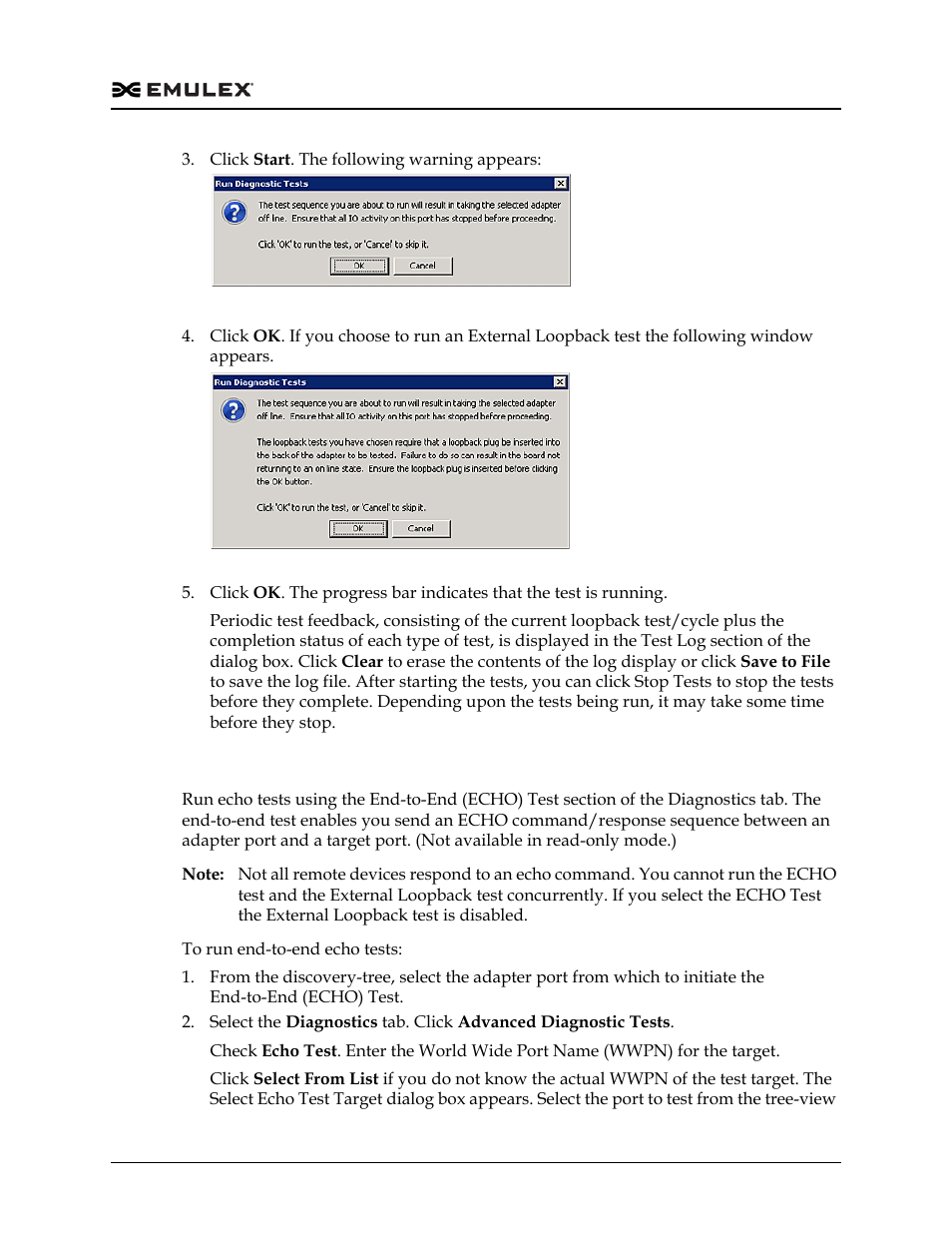 Running end-to-end (echo) tests, Figure 13-9, Figure 13-10 | Dell Emulex Family of Adapters User Manual | Page 274 / 1815