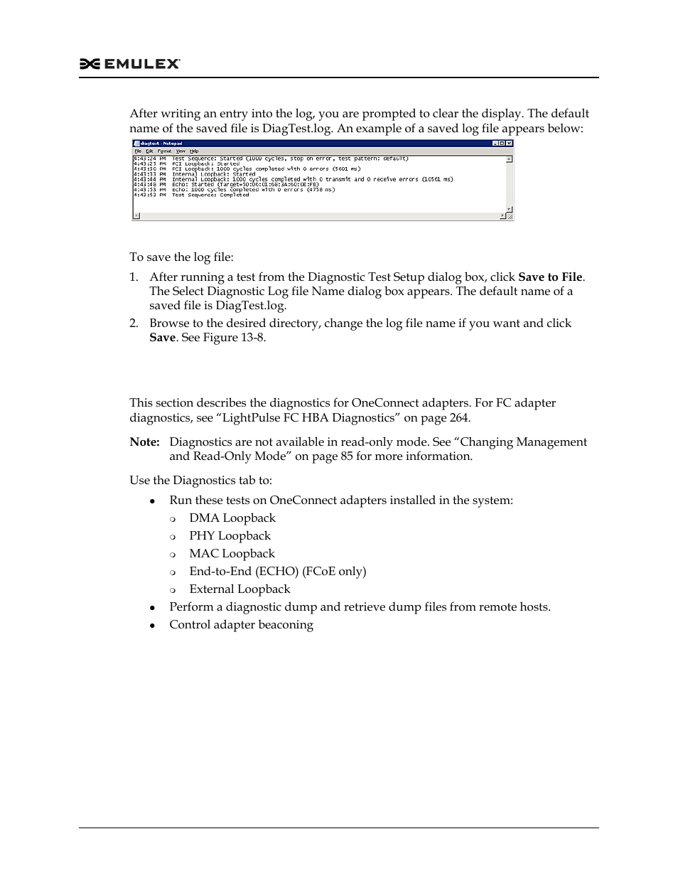 Oneconnect diagnostics, Figure 13-13 | Dell Emulex Family of Adapters User Manual | Page 276 / 1815