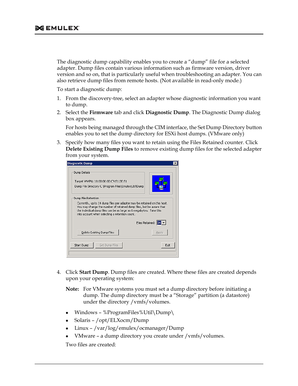 Creating diagnostic dumps, Figure 13-18 | Dell Emulex Family of Adapters User Manual | Page 282 / 1815