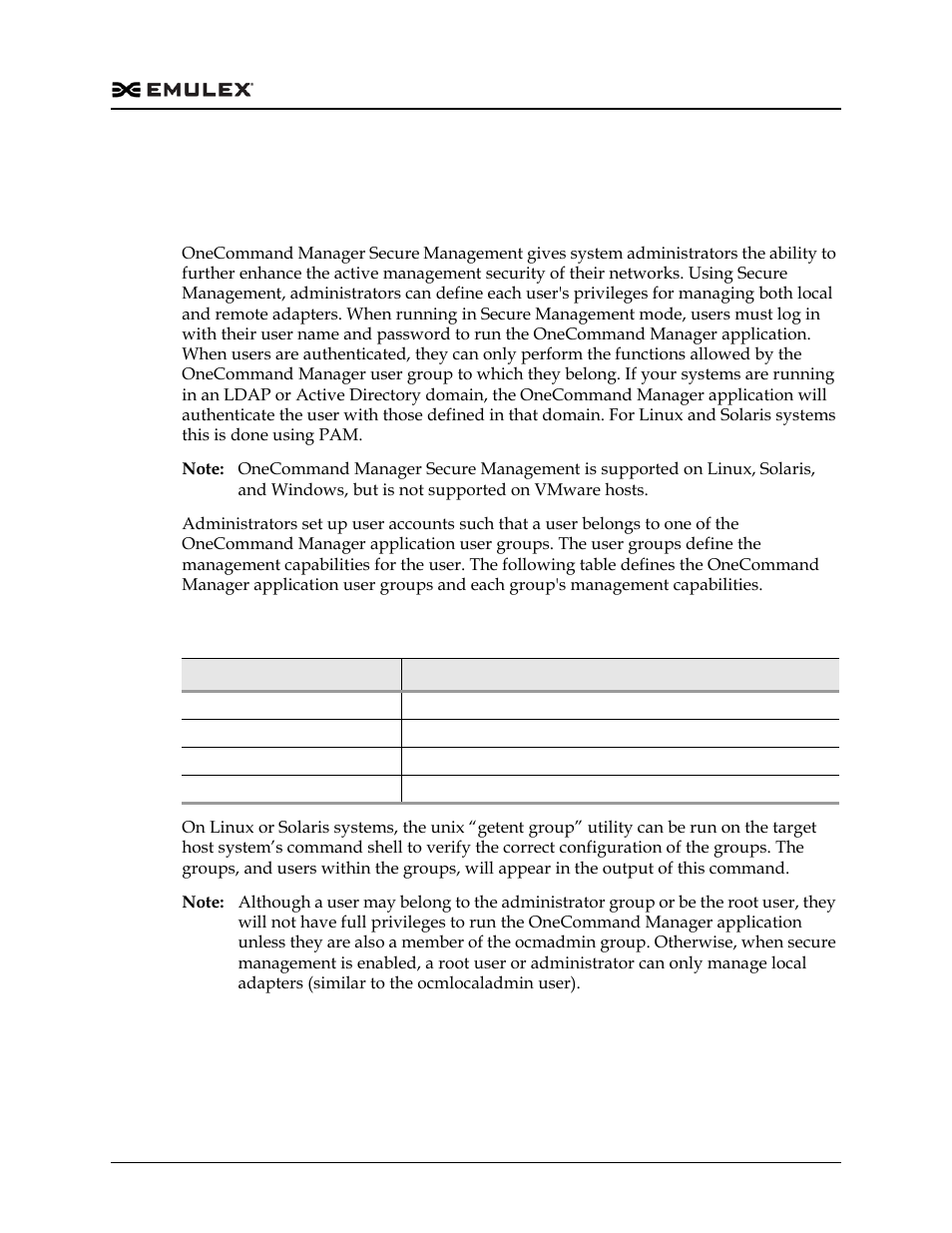 Onecommand manager secure management, Overview, Table 1-1 | Dell Emulex Family of Adapters User Manual | Page 296 / 1815