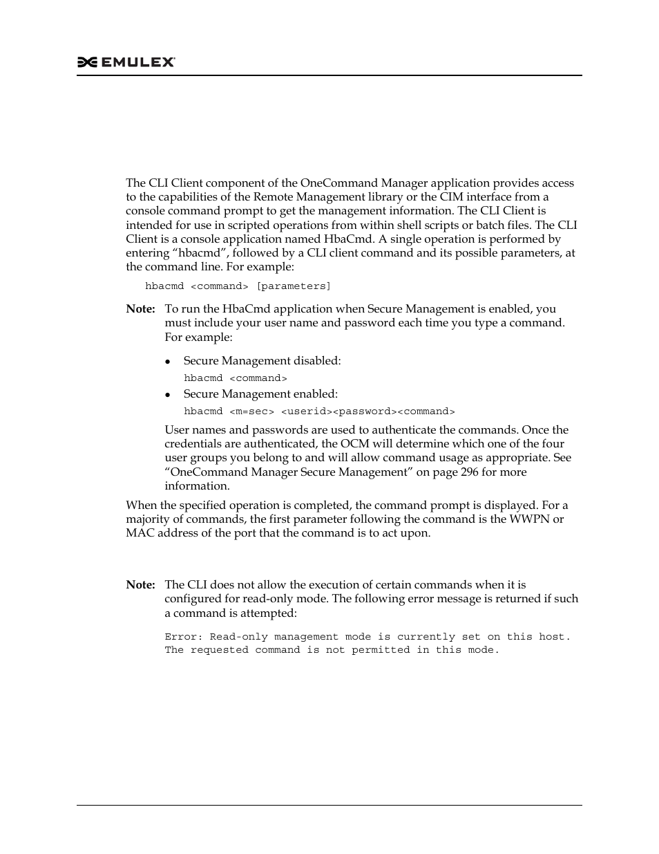 Cli client command usage, Overview | Dell Emulex Family of Adapters User Manual | Page 312 / 1815