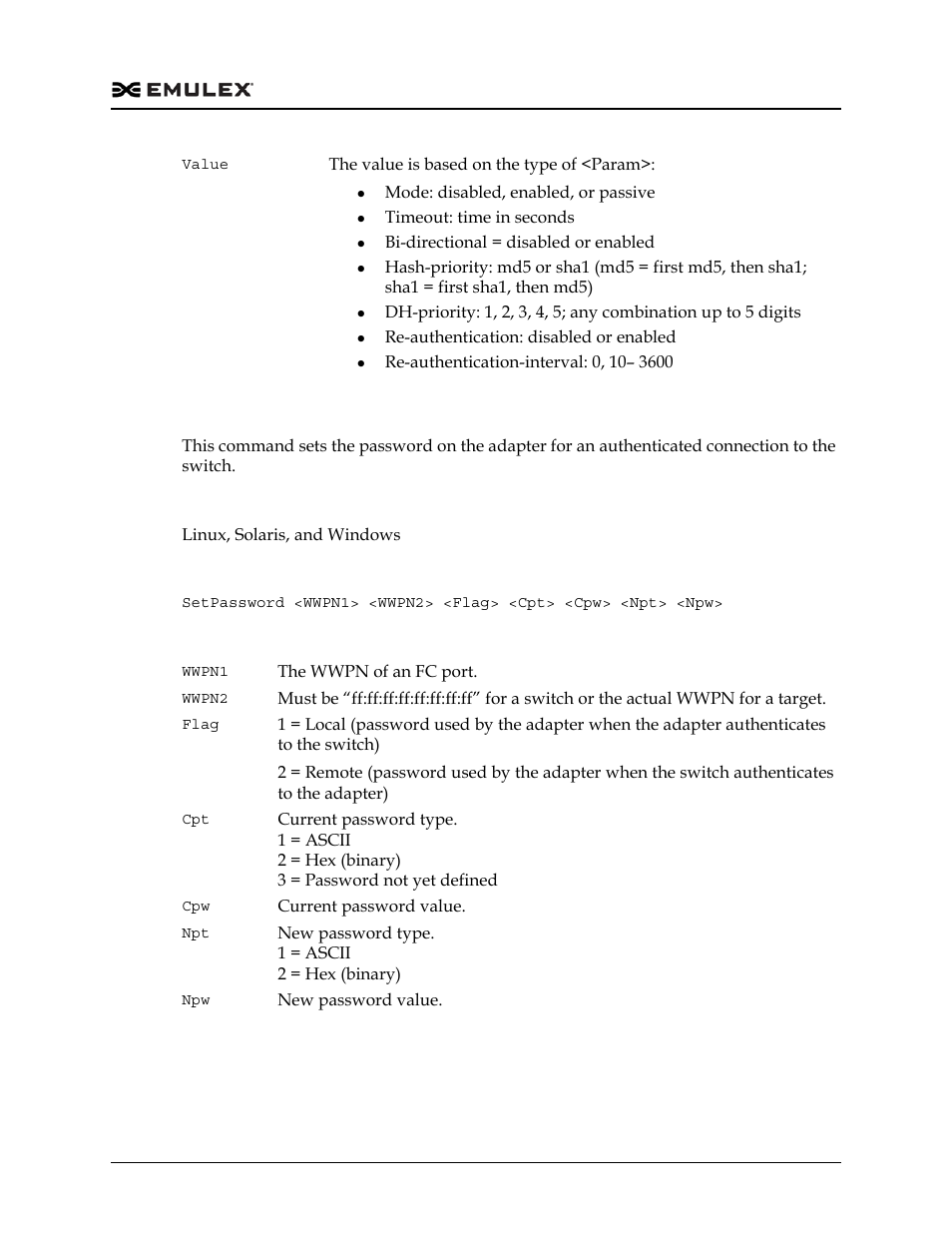 Setpassword | Dell Emulex Family of Adapters User Manual | Page 339 / 1815