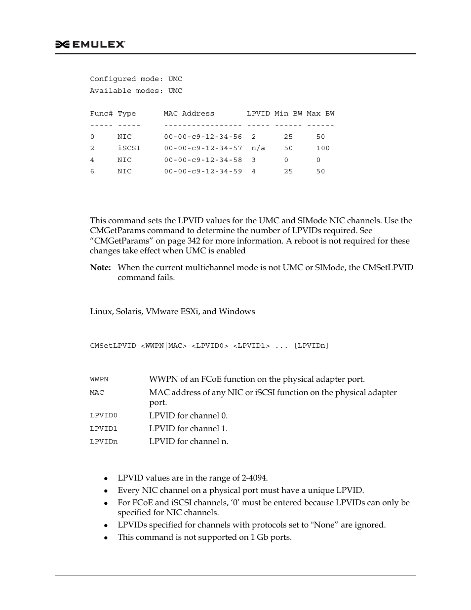 Cmsetlpvid | Dell Emulex Family of Adapters User Manual | Page 347 / 1815