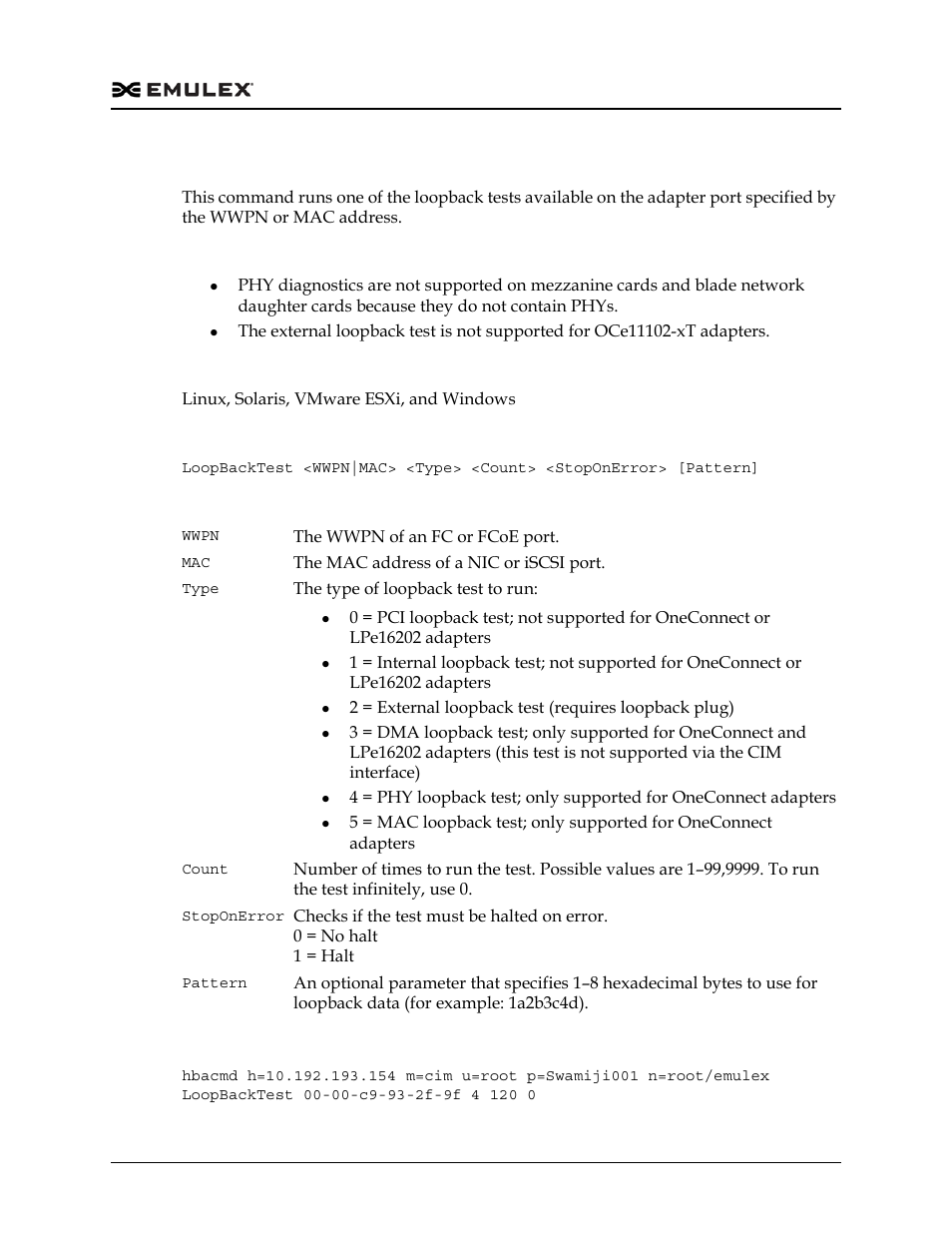 Loopbacktest | Dell Emulex Family of Adapters User Manual | Page 358 / 1815