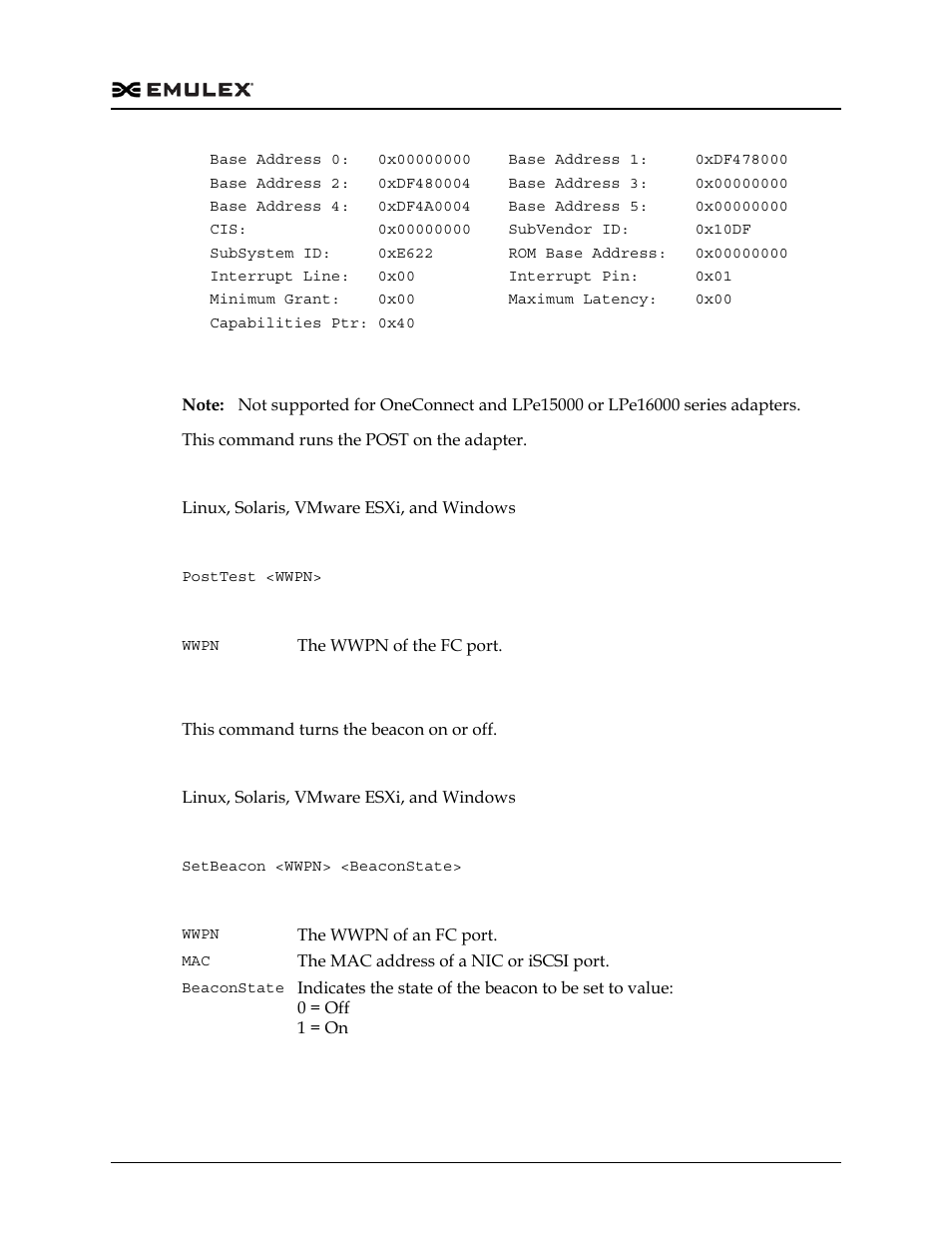 Posttest, Setbeacon | Dell Emulex Family of Adapters User Manual | Page 360 / 1815