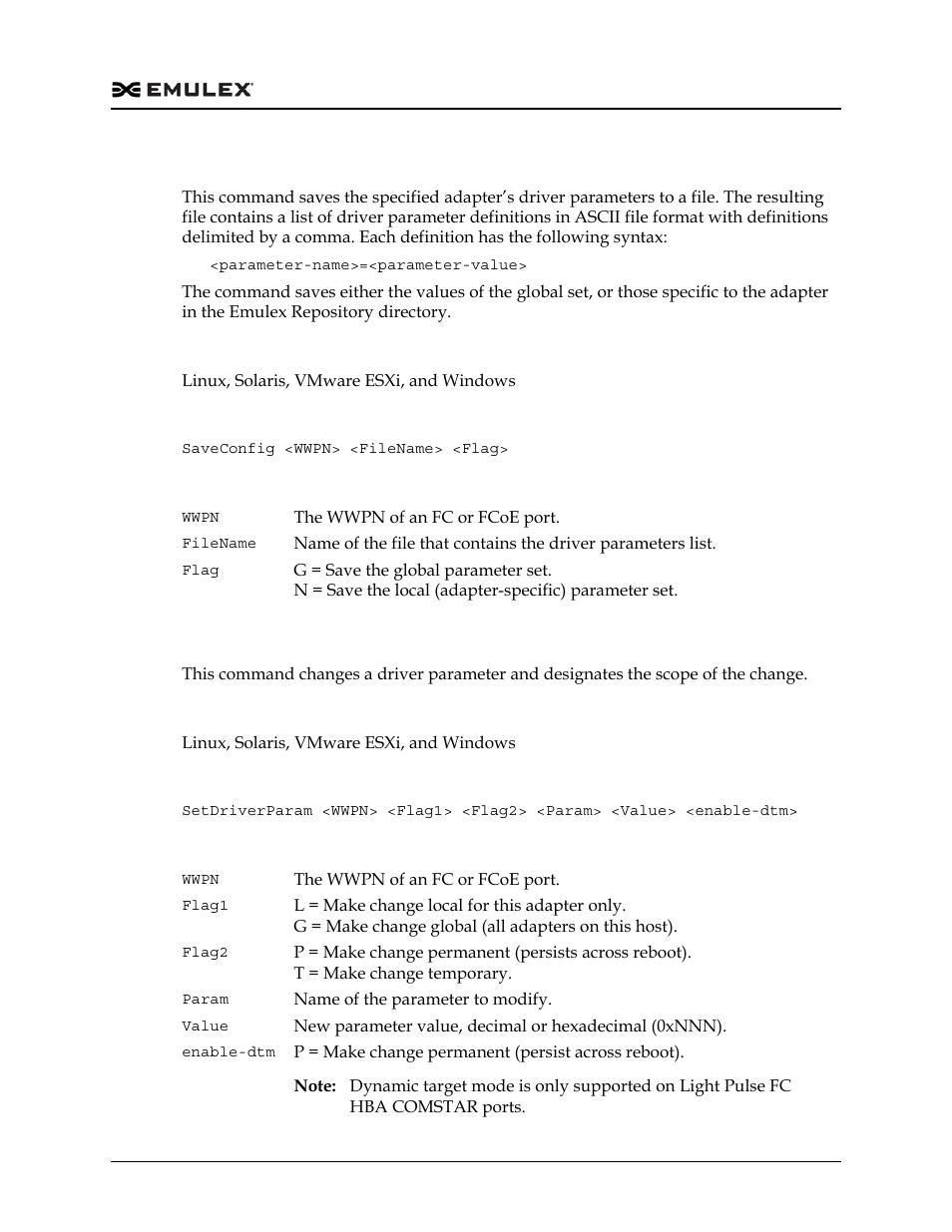 Saveconfig, Setdriverparam | Dell Emulex Family of Adapters User Manual | Page 364 / 1815