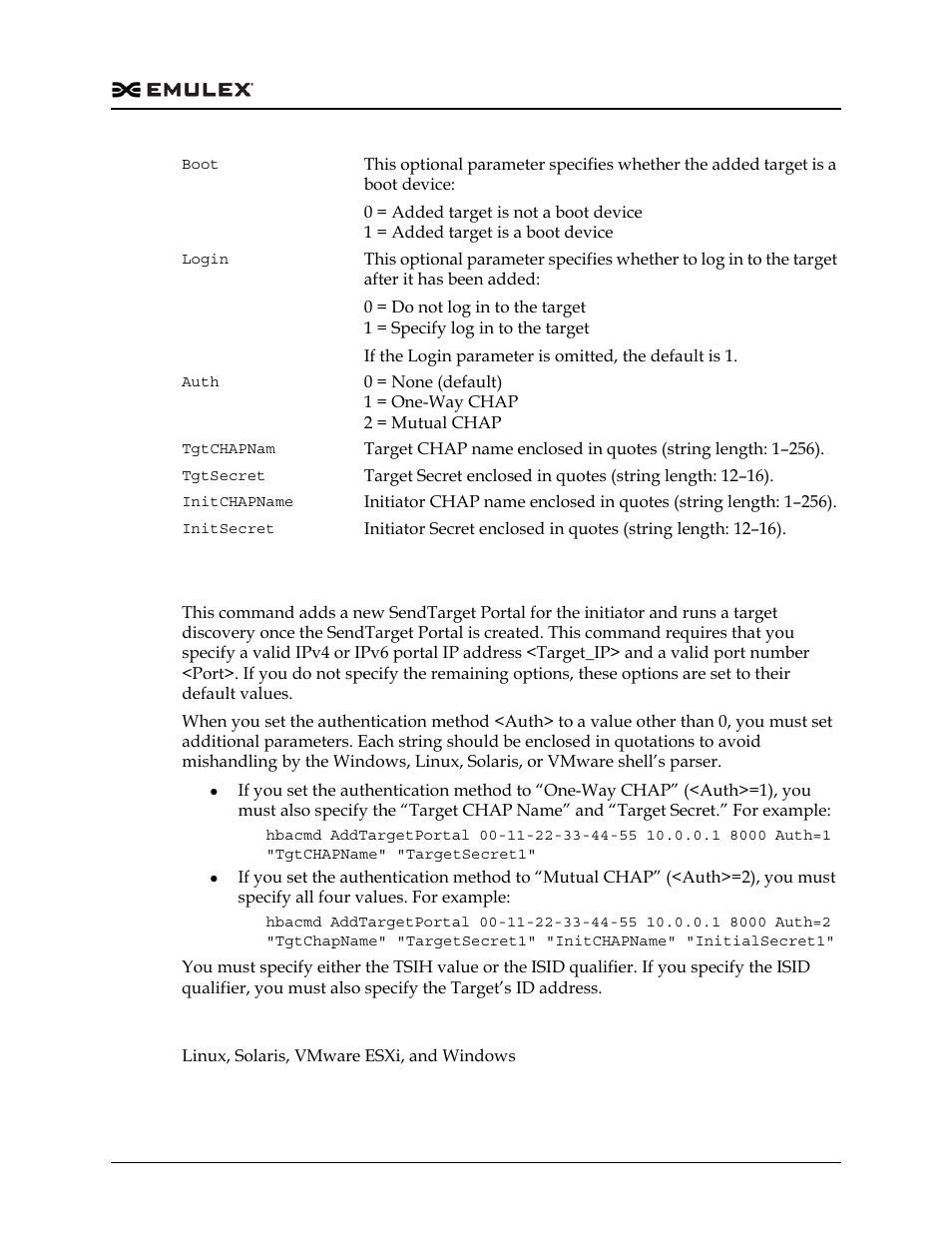 Addtargetportal | Dell Emulex Family of Adapters User Manual | Page 375 / 1815