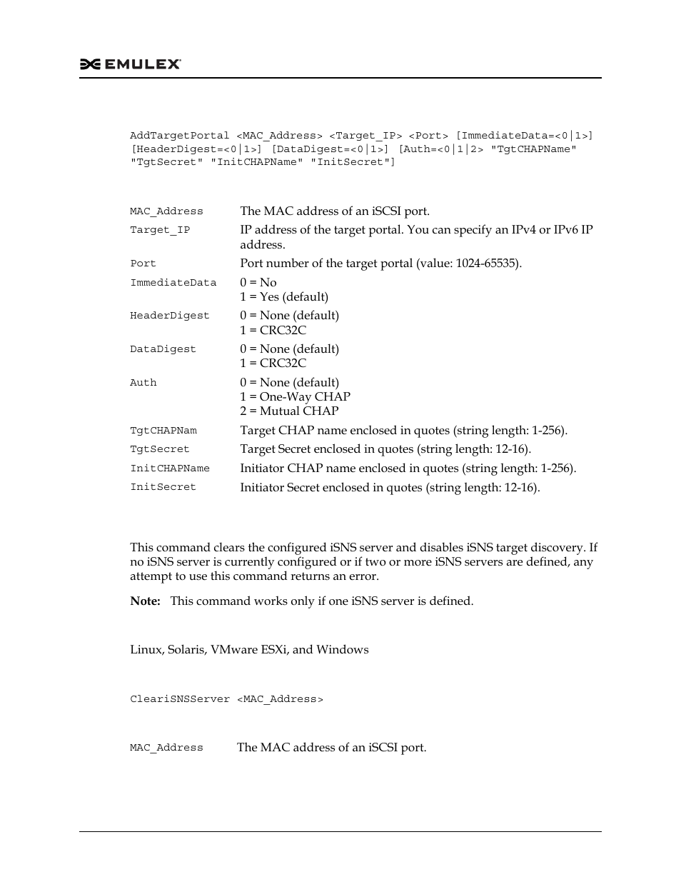 Clearisnsserver | Dell Emulex Family of Adapters User Manual | Page 376 / 1815