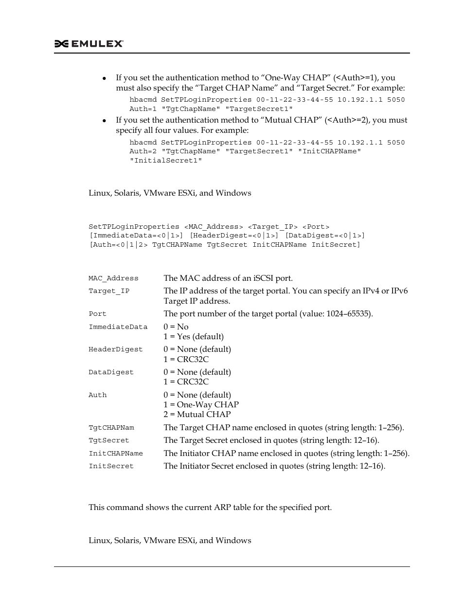 Showarptable | Dell Emulex Family of Adapters User Manual | Page 389 / 1815