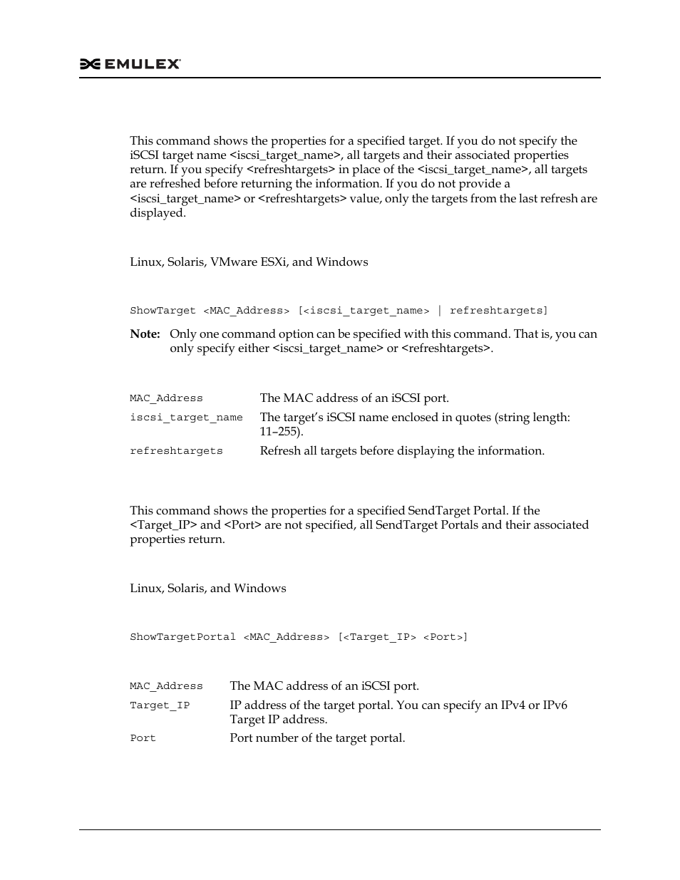 Showtarget, Showtargetportal | Dell Emulex Family of Adapters User Manual | Page 391 / 1815