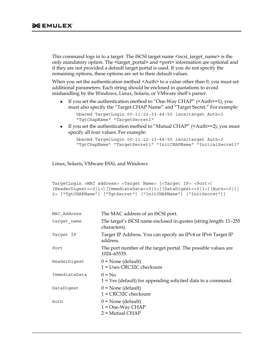 Targetlogin | Dell Emulex Family of Adapters User Manual | Page 392 / 1815